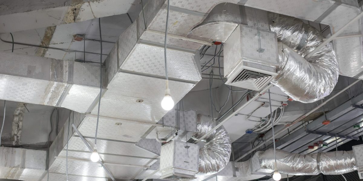 Pipes of air conditioning and ceiling electric system